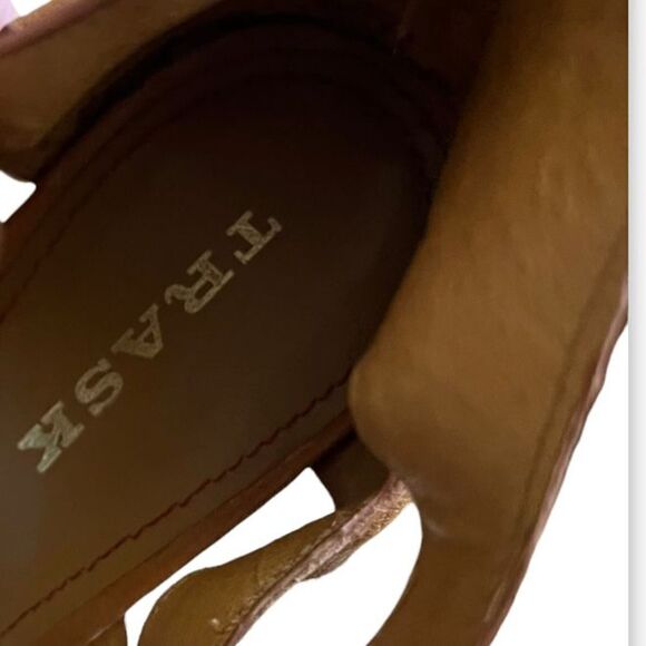 Trask hats leather wedge tan brown open toe - Picture 5 of 5